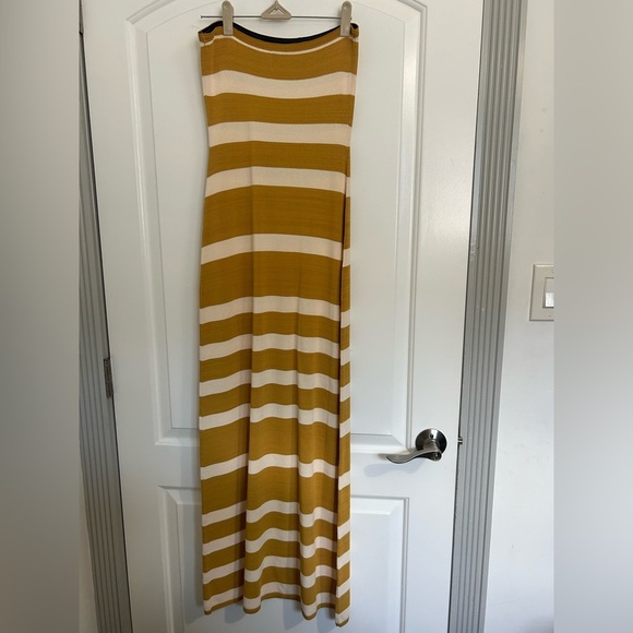 Show Me Your Mumu Strapless Island Nights Tube Dress Mustard Yellow size S NWOT - Picture 10 of 13